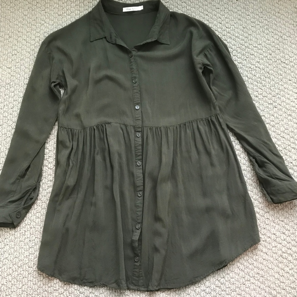 Heart & Hips Green Long Blouse